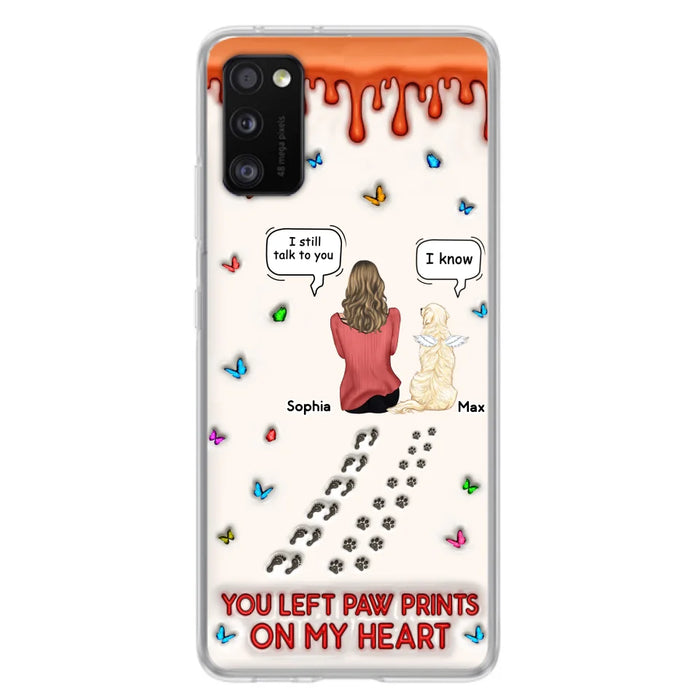 Custom Personalized Memorial Dog Phone Case - Memorial Gift Idea For Pet Owner - Case For iPhone/ Samsung - You Left Paw Prints On My Heart