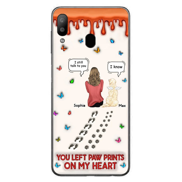 Custom Personalized Memorial Dog Phone Case - Memorial Gift Idea For Pet Owner - Case For iPhone/ Samsung - You Left Paw Prints On My Heart