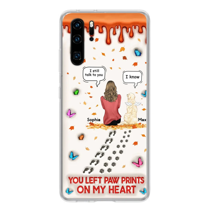 Custom Personalized Memorial Dog Phone Case - Memorial Gift Idea For Pet Lover - Case For Xiaomi/ Oppo/ Huawei - You Left Paw Prints On My Heart