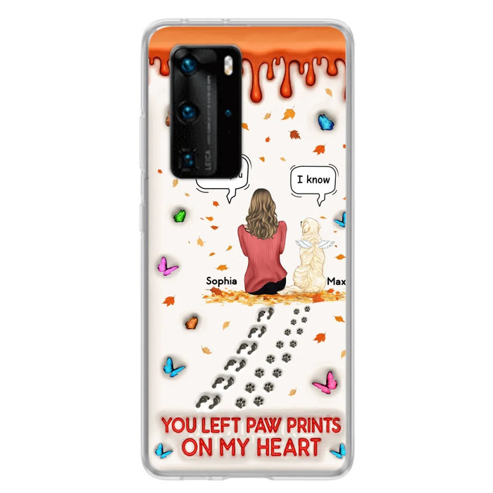 Custom Personalized Memorial Dog Phone Case - Memorial Gift Idea For Pet Lover - Case For Xiaomi/ Oppo/ Huawei - You Left Paw Prints On My Heart