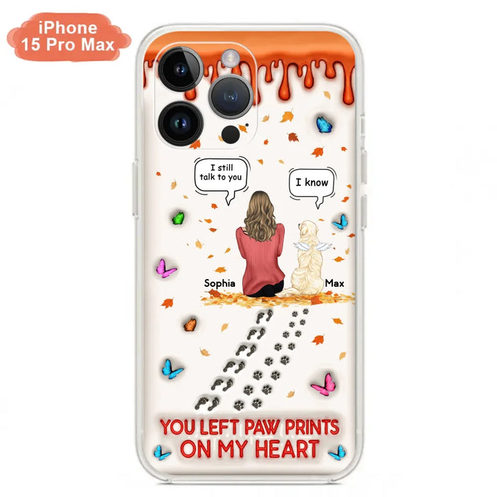 Custom Personalized Memorial Dog Phone Case - Memorial Gift Idea For Pet Lover - Case For iPhone/ Samsung - You Left Paw Prints On My Heart