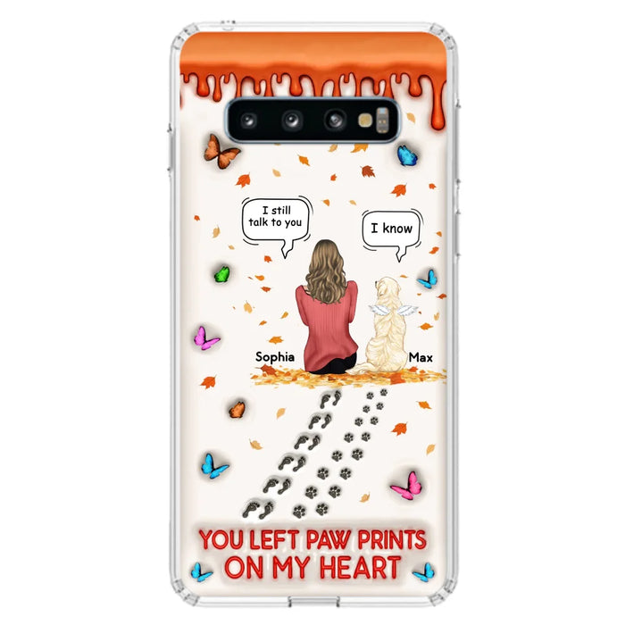 Custom Personalized Memorial Dog Phone Case - Memorial Gift Idea For Pet Lover - Case For iPhone/ Samsung - You Left Paw Prints On My Heart