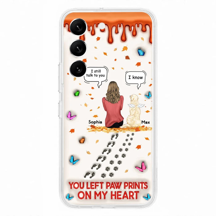 Custom Personalized Memorial Dog Phone Case - Memorial Gift Idea For Pet Lover - Case For iPhone/ Samsung - You Left Paw Prints On My Heart