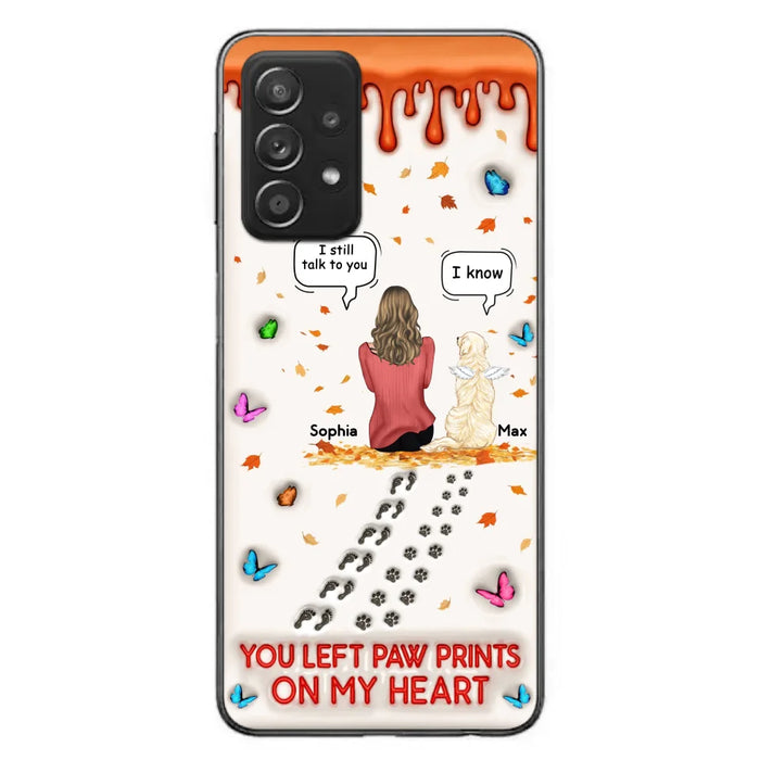 Custom Personalized Memorial Dog Phone Case - Memorial Gift Idea For Pet Lover - Case For iPhone/ Samsung - You Left Paw Prints On My Heart