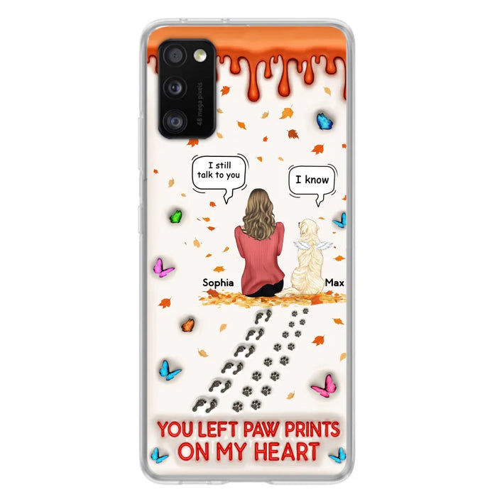 Custom Personalized Memorial Dog Phone Case - Memorial Gift Idea For Pet Lover - Case For iPhone/ Samsung - You Left Paw Prints On My Heart