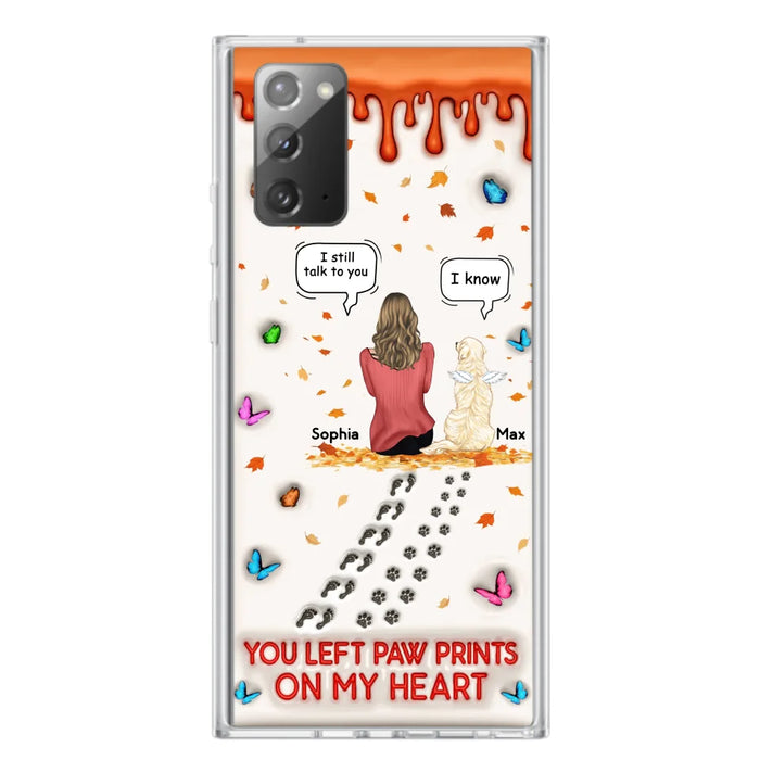 Custom Personalized Memorial Dog Phone Case - Memorial Gift Idea For Pet Lover - Case For iPhone/ Samsung - You Left Paw Prints On My Heart