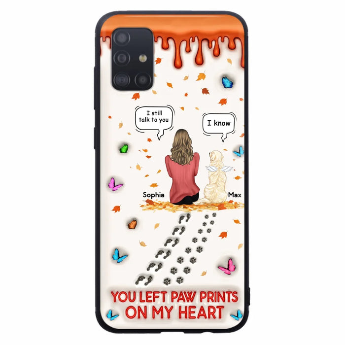 Custom Personalized Memorial Dog Phone Case - Memorial Gift Idea For Pet Lover - Case For iPhone/ Samsung - You Left Paw Prints On My Heart