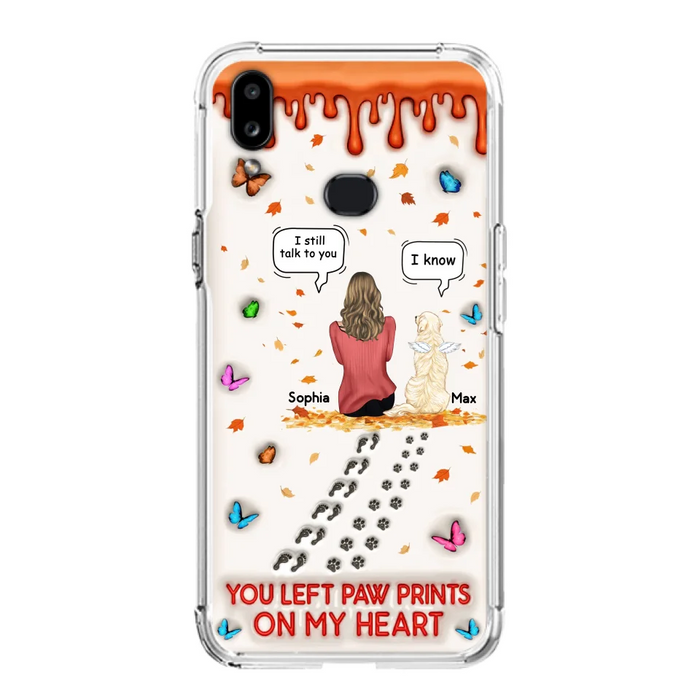 Custom Personalized Memorial Dog Phone Case - Memorial Gift Idea For Pet Lover - Case For iPhone/ Samsung - You Left Paw Prints On My Heart