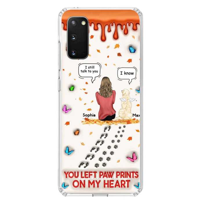 Custom Personalized Memorial Dog Phone Case - Memorial Gift Idea For Pet Lover - Case For iPhone/ Samsung - You Left Paw Prints On My Heart