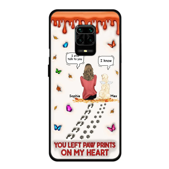 Custom Personalized Memorial Dog Phone Case - Memorial Gift Idea For Dog/ Cat Lover - Case For Xiaomi/ Oppo/ Huawei - You Left Paw Prints On My Heart