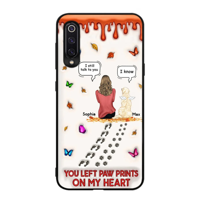 Custom Personalized Memorial Dog Phone Case - Memorial Gift Idea For Dog/ Cat Lover - Case For Xiaomi/ Oppo/ Huawei - You Left Paw Prints On My Heart