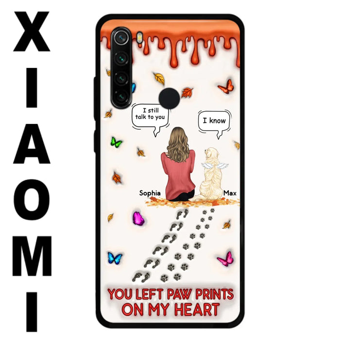 Custom Personalized Memorial Dog Phone Case - Memorial Gift Idea For Dog/ Cat Lover - Case For Xiaomi/ Oppo/ Huawei - You Left Paw Prints On My Heart