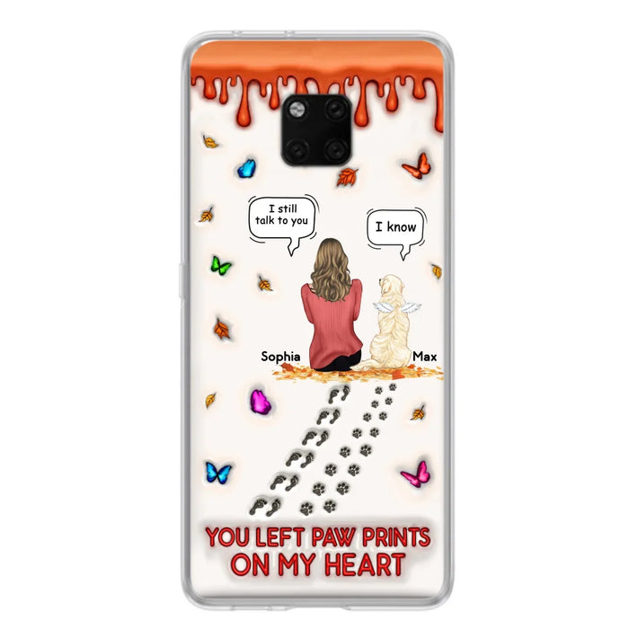 Custom Personalized Memorial Dog Phone Case - Memorial Gift Idea For Dog/ Cat Lover - Case For Xiaomi/ Oppo/ Huawei - You Left Paw Prints On My Heart