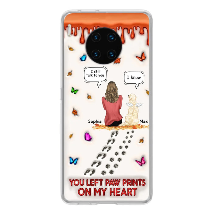 Custom Personalized Memorial Dog Phone Case - Memorial Gift Idea For Dog/ Cat Lover - Case For Xiaomi/ Oppo/ Huawei - You Left Paw Prints On My Heart