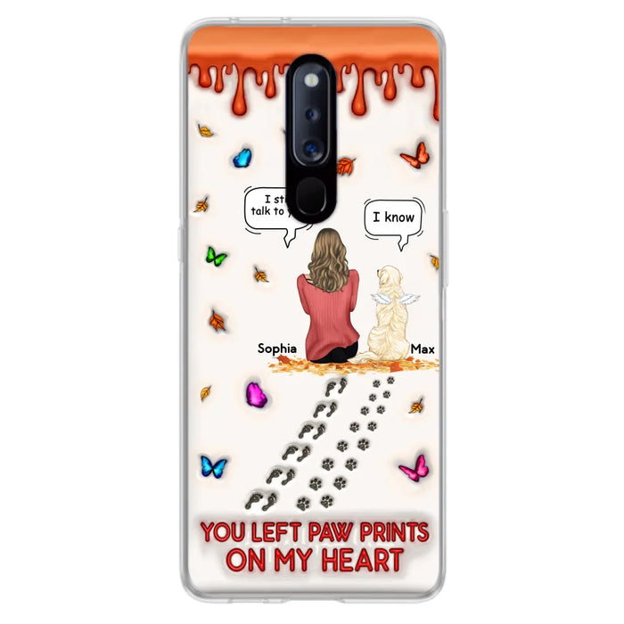 Custom Personalized Memorial Dog Phone Case - Memorial Gift Idea For Dog/ Cat Lover - Case For Xiaomi/ Oppo/ Huawei - You Left Paw Prints On My Heart