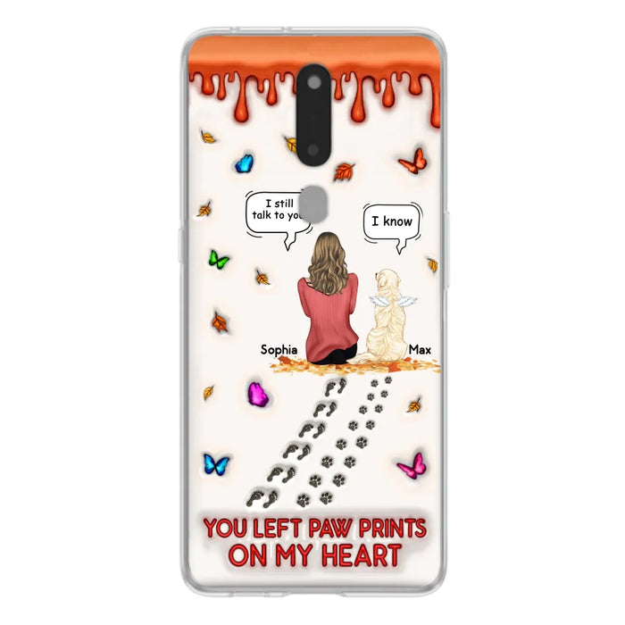 Custom Personalized Memorial Dog Phone Case - Memorial Gift Idea For Dog/ Cat Lover - Case For Xiaomi/ Oppo/ Huawei - You Left Paw Prints On My Heart