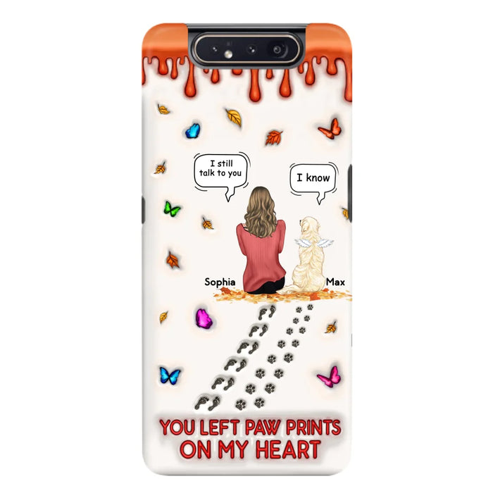 Custom Personalized Memorial Dog Phone Case - Memorial Gift Idea For Dog/Cat Lover - Case For iPhone/ Samsung - You Left Paw Prints On My Heart