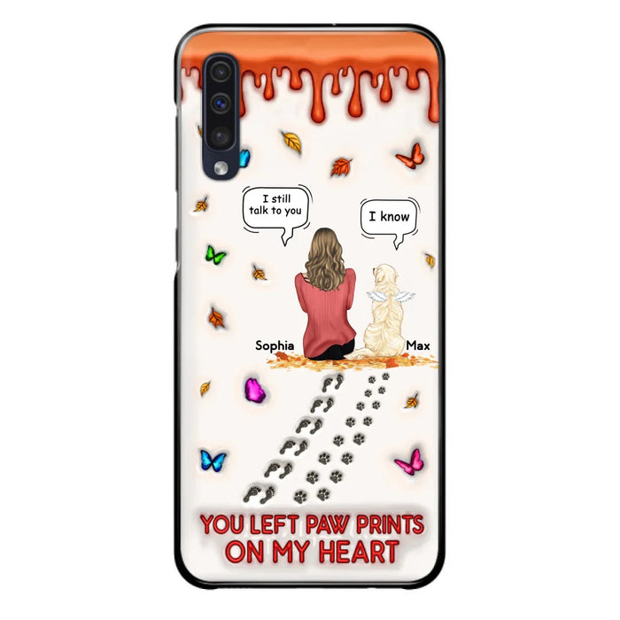 Custom Personalized Memorial Dog Phone Case - Memorial Gift Idea For Dog/Cat Lover - Case For iPhone/ Samsung - You Left Paw Prints On My Heart