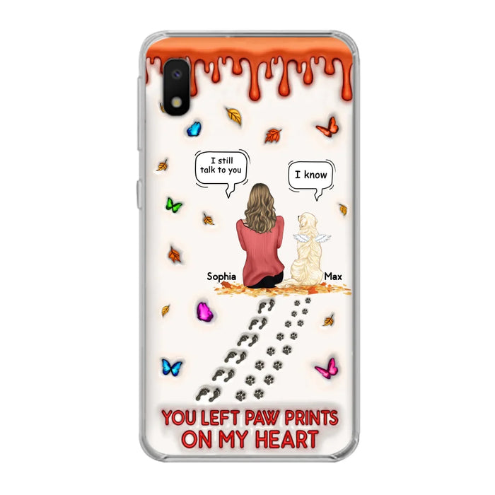 Custom Personalized Memorial Dog Phone Case - Memorial Gift Idea For Dog/Cat Lover - Case For iPhone/ Samsung - You Left Paw Prints On My Heart