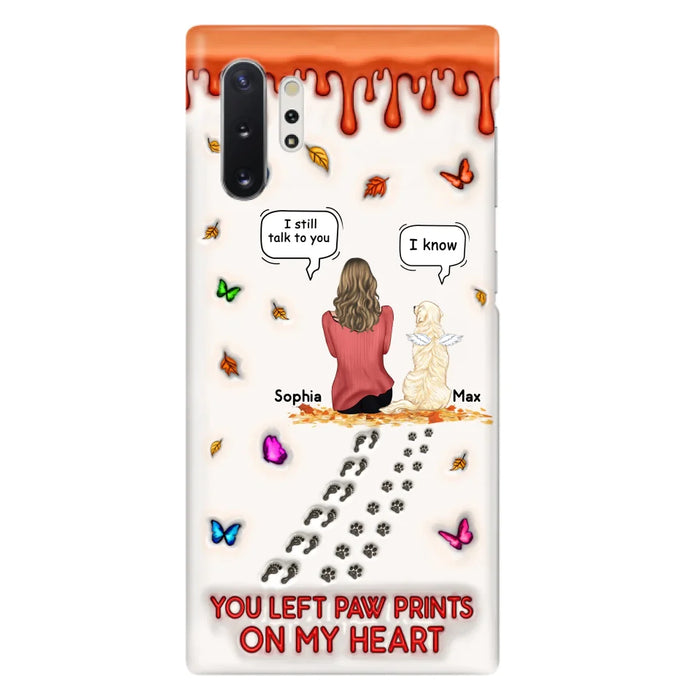 Custom Personalized Memorial Dog Phone Case - Memorial Gift Idea For Dog/Cat Lover - Case For iPhone/ Samsung - You Left Paw Prints On My Heart