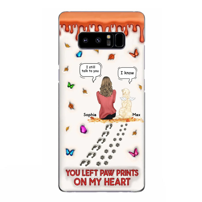 Custom Personalized Memorial Dog Phone Case - Memorial Gift Idea For Dog/Cat Lover - Case For iPhone/ Samsung - You Left Paw Prints On My Heart