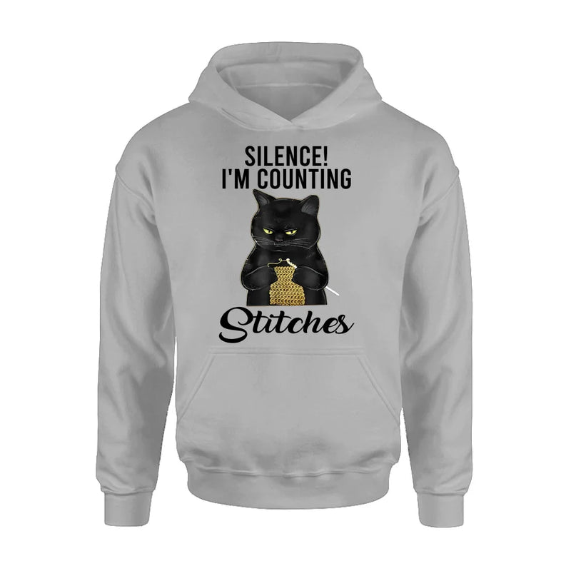 Personalized Cat T-shirt/Long Sleeve/Sweatshirt/Hoodie - Gift Idea For Knitting Lover - Silence I'm Counting Stitches