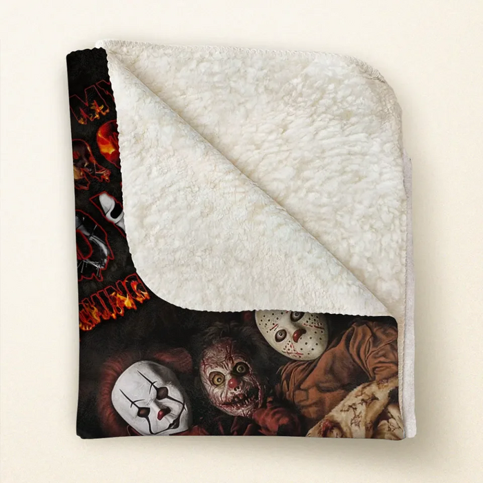 Custom Personalized Halloween Quilt/ Fleece Throw Blanket - Gift Idea For Halloween - This is My Horror Movie Watching Blanket