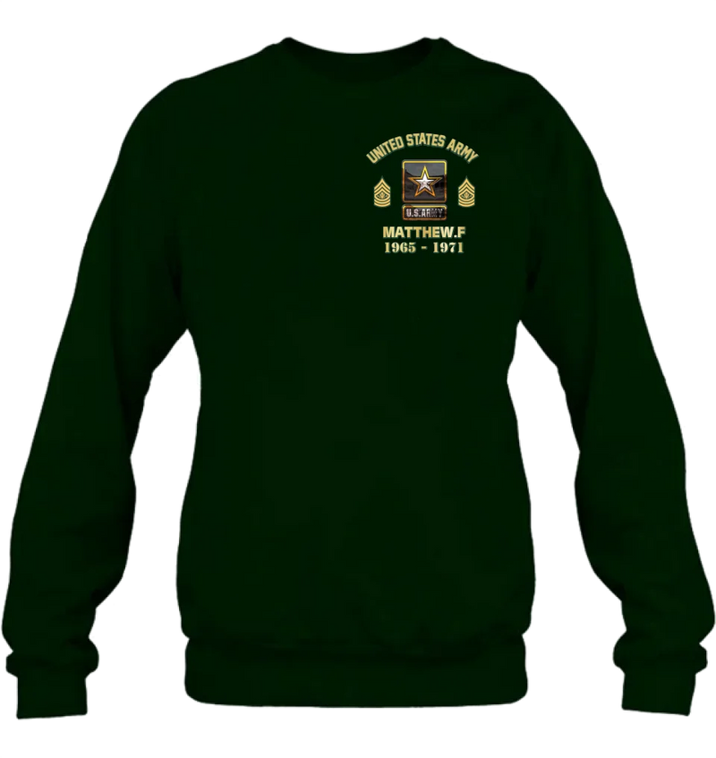 Personalized Veteran Shirt/Hoodie - Gift Idea for Veteran - Custom Name Logo Rank