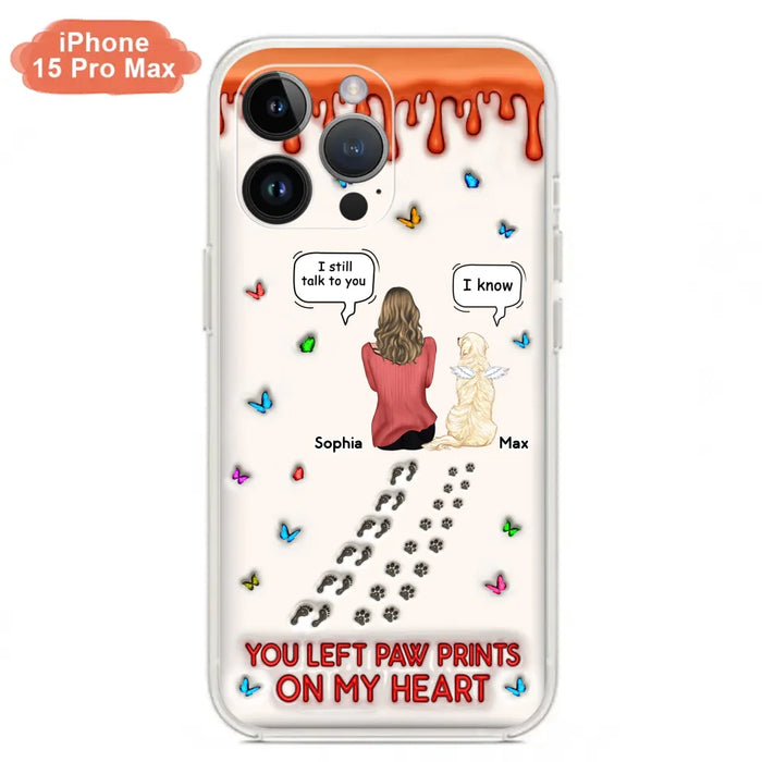 Custom Personalized Memorial Pet Phone Case - Memorial Gift Idea For Pet Owner - Case For iPhone/ Samsung - You Left Paw Prints On My Heart