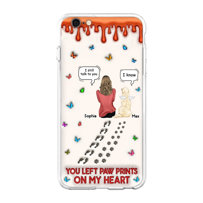 Custom Personalized Memorial Pet Phone Case - Memorial Gift Idea For Pet Owner - Case For iPhone/ Samsung - You Left Paw Prints On My Heart