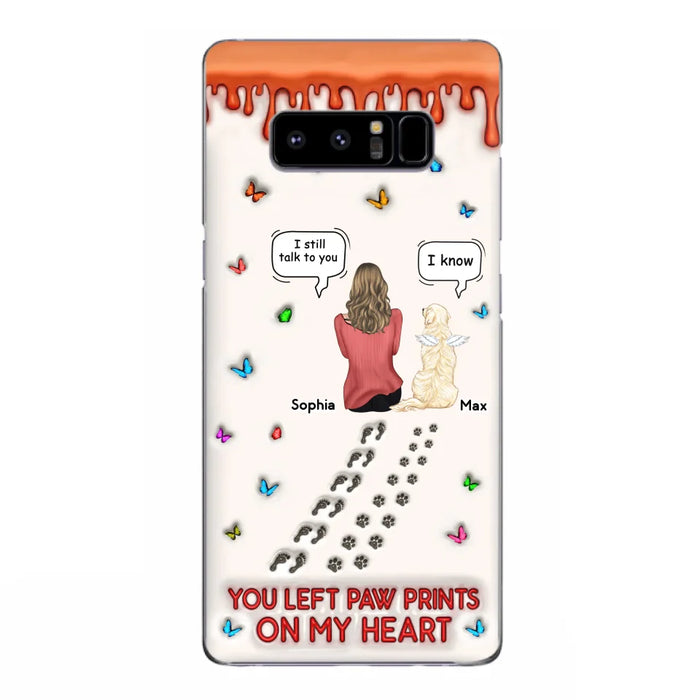 Custom Personalized Memorial Pet Phone Case - Memorial Gift Idea For Pet Owner - Case For iPhone/ Samsung - You Left Paw Prints On My Heart