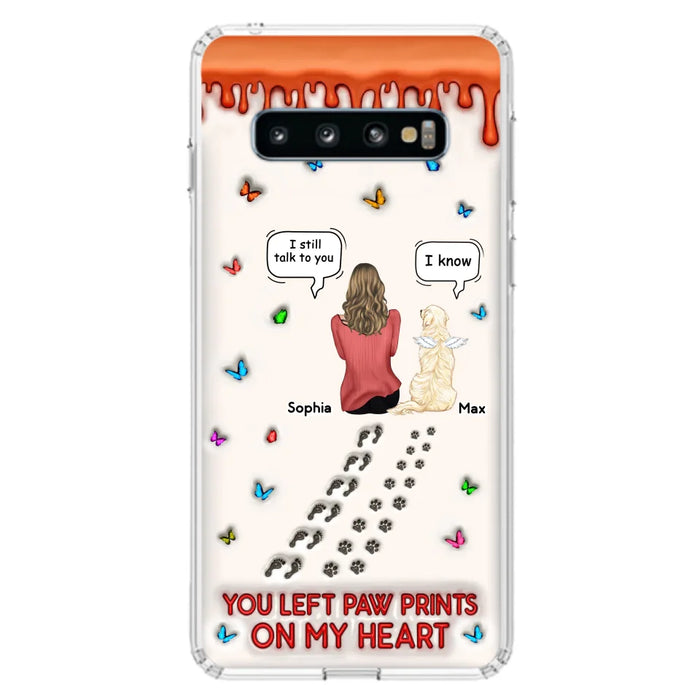 Custom Personalized Memorial Pet Phone Case - Memorial Gift Idea For Pet Owner - Case For iPhone/ Samsung - You Left Paw Prints On My Heart