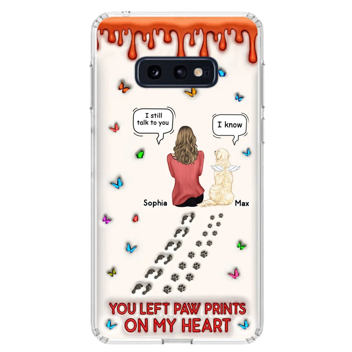 Custom Personalized Memorial Pet Phone Case - Memorial Gift Idea For Pet Owner - Case For iPhone/ Samsung - You Left Paw Prints On My Heart