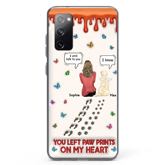 Custom Personalized Memorial Pet Phone Case - Memorial Gift Idea For Pet Owner - Case For iPhone/ Samsung - You Left Paw Prints On My Heart