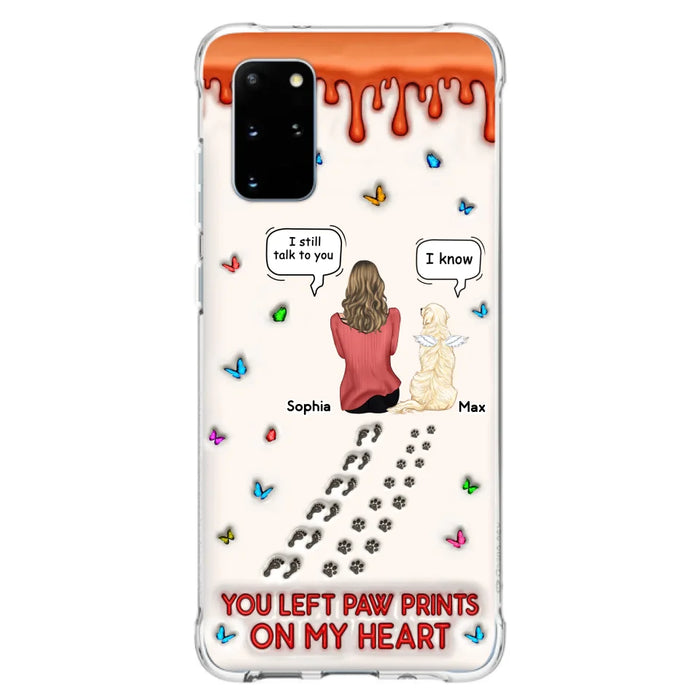 Custom Personalized Memorial Pet Phone Case - Memorial Gift Idea For Pet Owner - Case For iPhone/ Samsung - You Left Paw Prints On My Heart