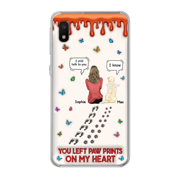 Custom Personalized Memorial Pet Phone Case - Memorial Gift Idea For Pet Owner - Case For iPhone/ Samsung - You Left Paw Prints On My Heart