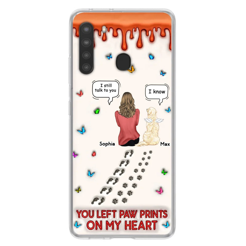 Custom Personalized Memorial Pet Phone Case - Memorial Gift Idea For Pet Owner - Case For iPhone/ Samsung - You Left Paw Prints On My Heart