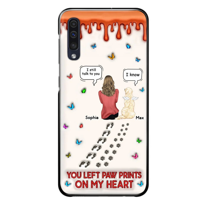 Custom Personalized Memorial Pet Phone Case - Memorial Gift Idea For Pet Owner - Case For iPhone/ Samsung - You Left Paw Prints On My Heart