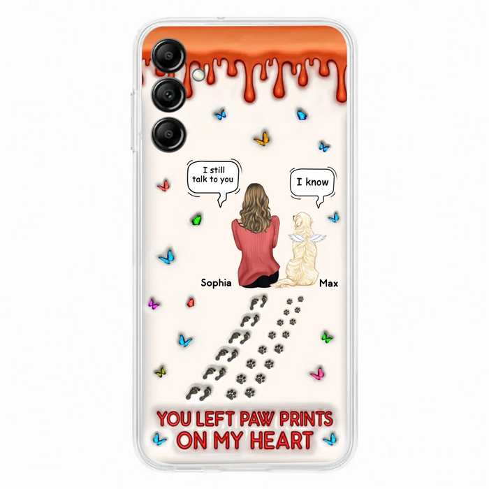 Custom Personalized Memorial Pet Phone Case - Memorial Gift Idea For Pet Owner - Case For iPhone/ Samsung - You Left Paw Prints On My Heart