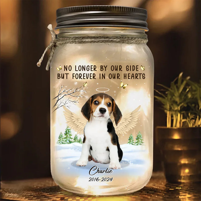 Custom Personalized Memorial Dog Photo Mason Jar Light - Memorial Gift Idea For Dog Lover -  Forever In My Heart