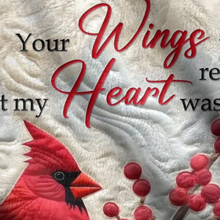 Custom Personalized Memorial Christmas Quilt/ Fleece Throw Blanket/ Pillow Cover - Memorial Gift Idea - Your Wings Were Ready But My Heart Was Not