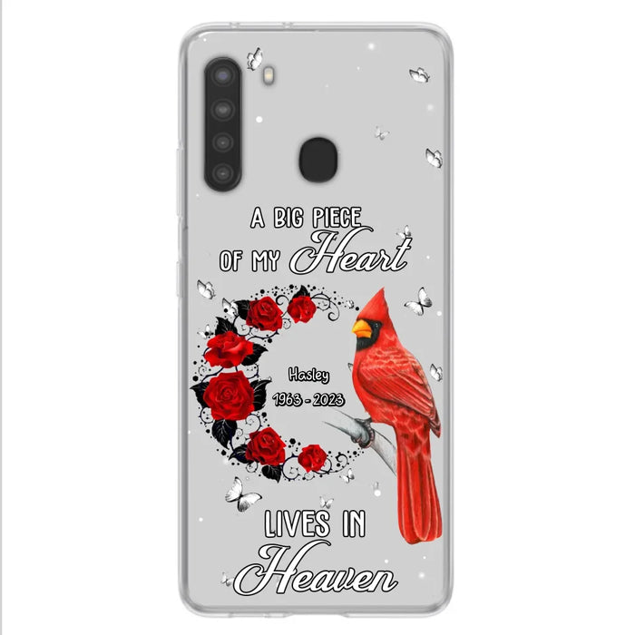 Personalized Memorial Cardinal Phone Case - Memorial Gift Idea For Family - A Big Piece Of My Heart Lives In Heaven - Case For iPhone/Samsung