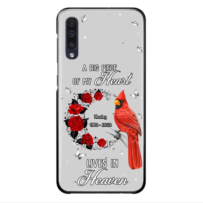 Personalized Memorial Cardinal Phone Case - Memorial Gift Idea For Family - A Big Piece Of My Heart Lives In Heaven - Case For iPhone/Samsung