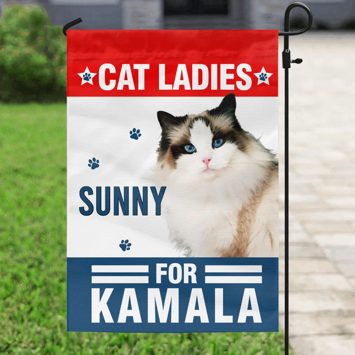 Custom Personalized Cat Ladies For Kamala Flag Sign/ Metal Sign - Upload Photo - Gift Idea For Cat Lover