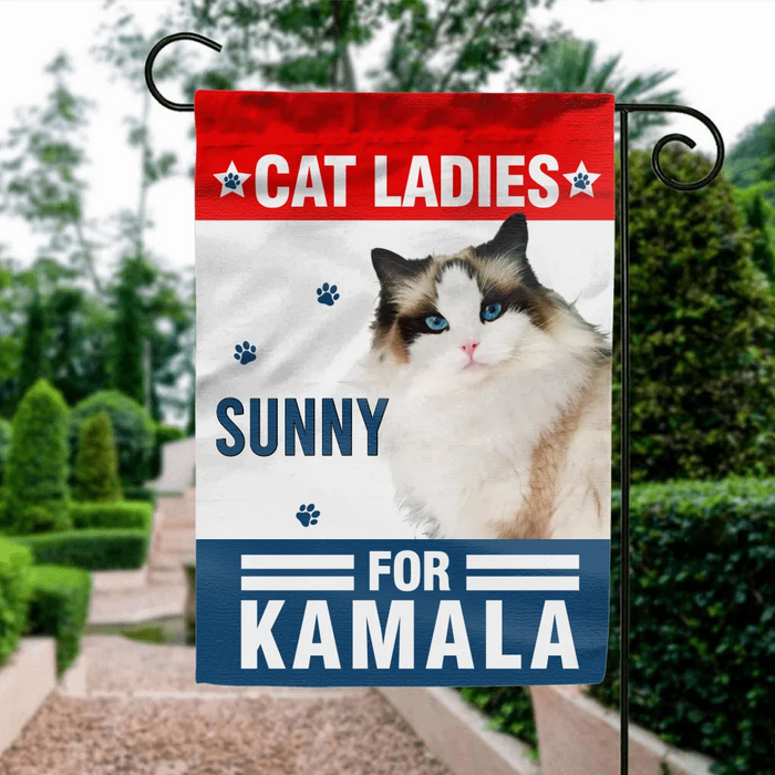 Custom Personalized Cat Ladies For Kamala Flag Sign/ Metal Sign - Upload Photo - Gift Idea For Cat Lover