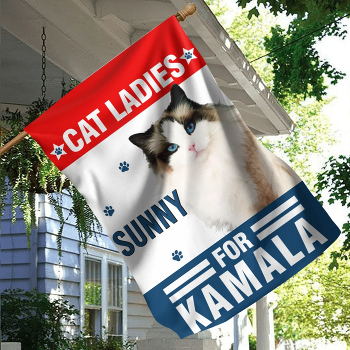 Custom Personalized Cat Ladies For Kamala Flag Sign/ Metal Sign - Upload Photo - Gift Idea For Cat Lover