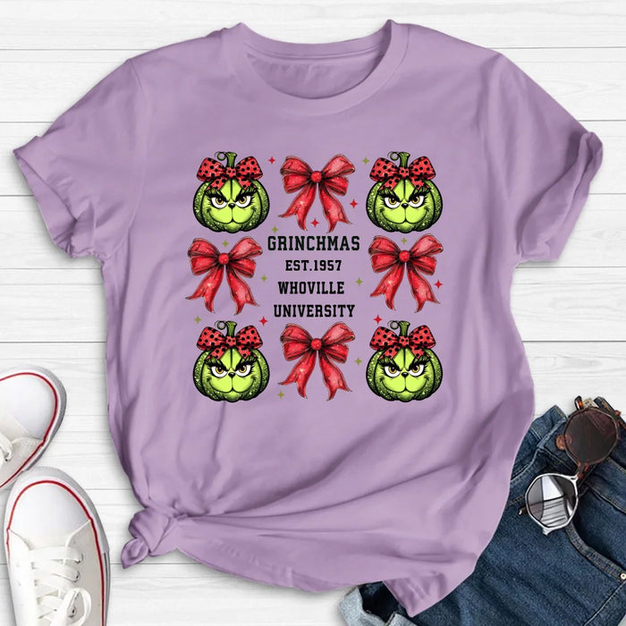 Custom Personalized Grinchmas University T-shirt/ Long Sleeve/ Sweatshirt/ Hoodie - Gift Idea For Christmas