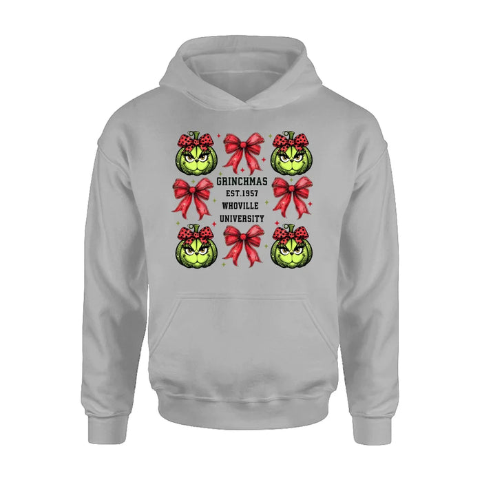 Custom Personalized Grinchmas University T-shirt/ Long Sleeve/ Sweatshirt/ Hoodie - Gift Idea For Christmas