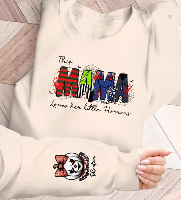 Custom Personalized Mama AOP Sweater - Up to 6 Kids - Halloween Gift Idea For  Mother - This Mama Loves Her Little Horrors