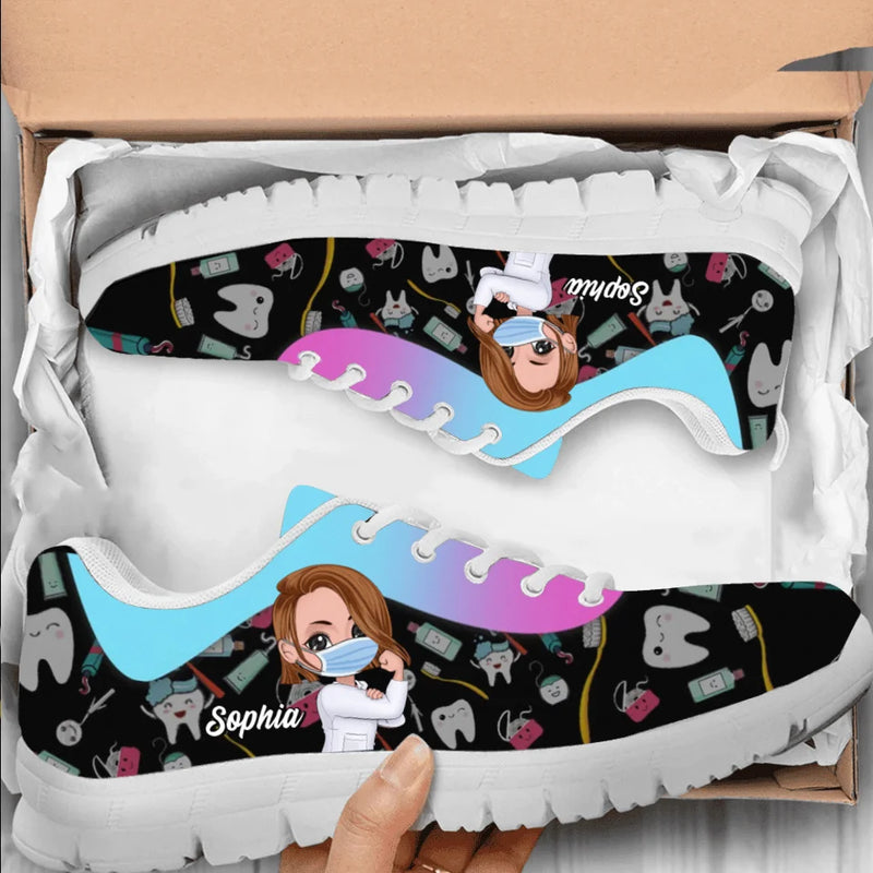 Personalized Dental Gift Shoes - Perfect Gift for Dentists - Black Background